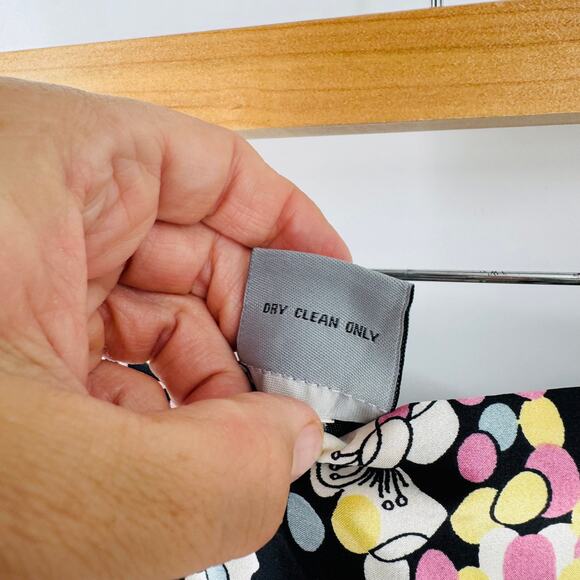 Vintage Y2K 100% Silk Skirt Beaded Floral Print Midi Boho Indie Fairy Size 10 - Picture 4 of 7